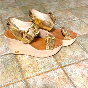MK gold sandals